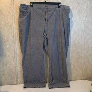 Liz and Me Gray Corduroy Chinos Wide Leg Elastic Waist plus 28w